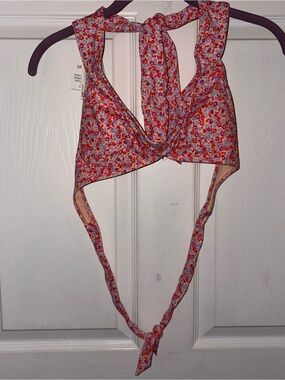 Amazon Essentials Women's Floral Bikini Top Halter Tie Multicolor Size XS
